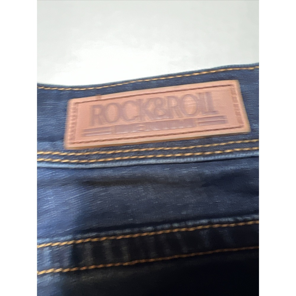 Rock & Roll Denim Western Cowgirl Trouser Women's 29 X 32 Jeans Turquoise Studs - Picture 16 of 16